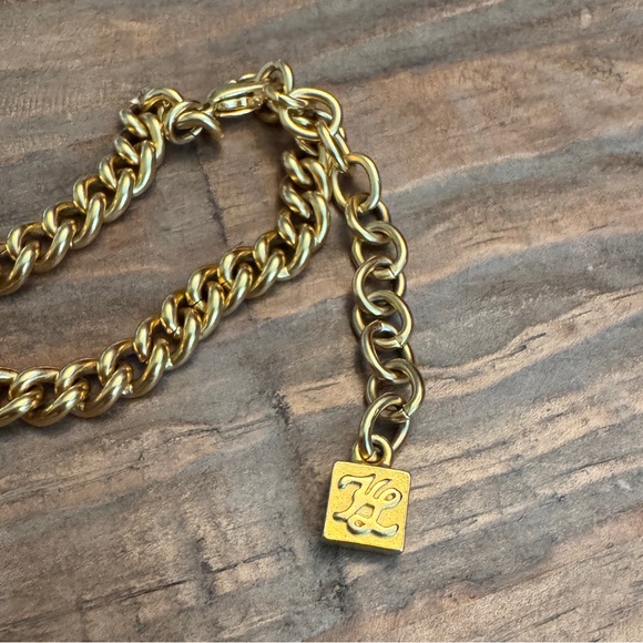 Karl Lagerfeld Runway Gold Curb Chain Black Necklace Chanel Designer France - Picture 3 of 6